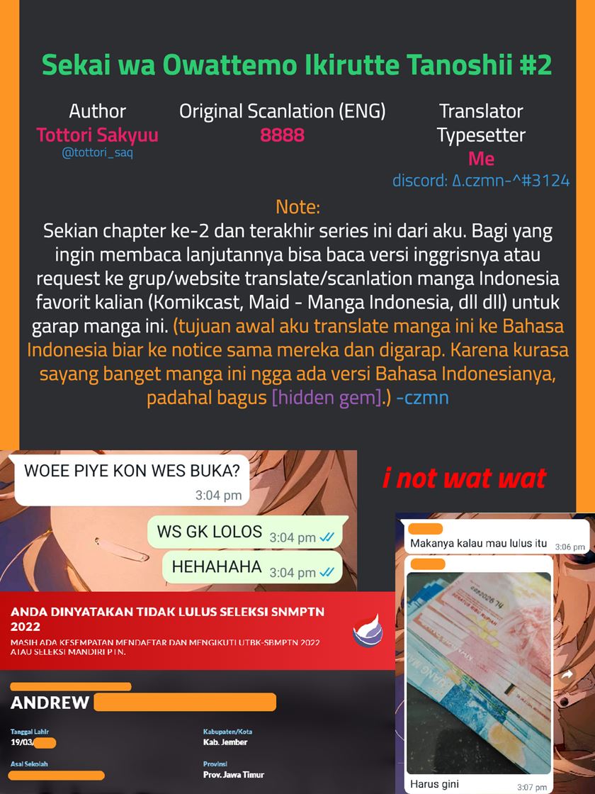 Sekai wa Owattemo Ikirutte Tanoshii - Chapter 02 23 Sekai wa Owattemo Ikirutte Tanoshii - Chapter 02 23